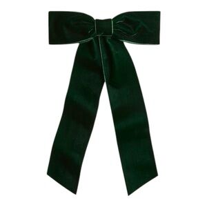 NWT J.Crew Velvet Bow Hair Clip Coquette Girl Elegant Dark Romantic Wicked Green